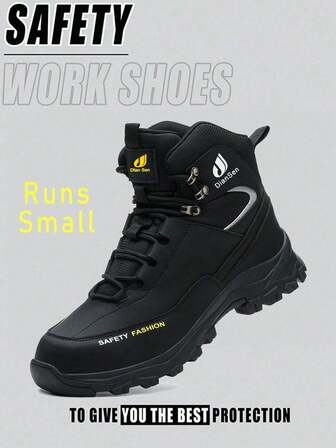 男士钢头鞋 - 防水、柔软、耐用的工作靴 | 女士结实舒适的橡胶底安全鞋 - 防滑，适用于建筑、园艺、仓库、日常维护工作、培训、户外探险和徒步旅行（尺码提示：偏小，建议选择大一码。）