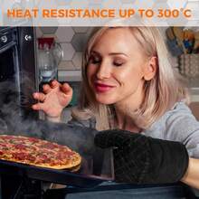 4PCS Oven Mitts And Pot Holders Sets 500F Pot Holders For Kitchen Heat Resistant Oven Gloves Anti-Slip Silicone Stripe Oven Mitts Heat Resistant Hot Pads Oven Mits Potholders For Kitchens (Black),4pcsBlack - 4件黑色 - 查看 4