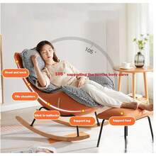 ccSilla tapizada con brazos silla cómoda con reposapiés sofá mecedora sofá moderno y transpirable asientos de cine en casa para sala de estar impermeable y a prueba de suciedad interestingnn - Naranja - Ver 6