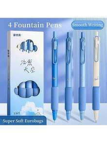 Press The Fountain Pen, European Bag, Soft Grip Pen, Plastic Colored Pen, Interchangeable Ink Bag Pen For Daily Writing, Perfect Gift For Friends - Multicolor - View 12