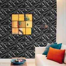 3D Wall Panel For Interior Wall Decoration, Water- And Oil-Resistant, PVC, Geometric Textured Wall Panel For Living Rooms, Halls, Bedrooms, Hotels, Offices, Black/White, 30 Cm X 30 Cm (Incl. Roll Of Wall Tape) - 對角鑽 - 查看 5