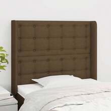 vidaXL Kopfteil mit Flügeln, Dunkelbraun, 103 x 16 x 118/128 cm, Stoff - Braun - Übersicht 2