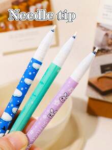 12pcs Random Animal Shaped Erasable Gel Pen Set, Multi-Color Ink, Cute Lion, Elephant, Cow, Dinosaur Designs, Suitable For Writing, Drawing, Homework, Doodling, Can Be Used As Student Rewards - Multicolor - View 2