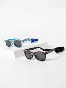 2026新款0-1岁宝宝防滑防摔可爱印花椭圆形镜框太阳镜，时尚休闲度假拍照道具TPEE软框舒适婴儿太阳镜 - 印花嬰兒款 - 查看 9