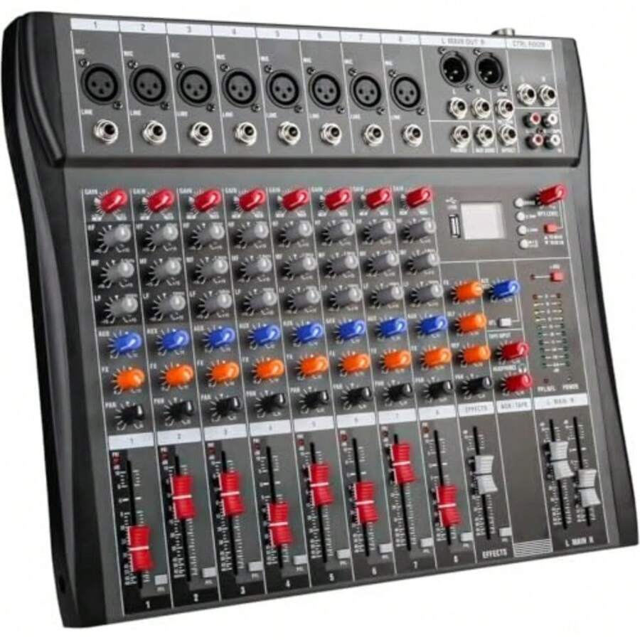 mhjMezclador USB Bluetooth de 8 CanalesMezcladora de Audio con Efectos Digitales Analógicos Estéreo Phantom Power de 48 V con Interfaz USB para DJ Estudio PC Grabación Canto Fiesta CTX8-8 Canalessleeping Bags - 219165114 - Ver 1