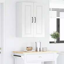 vidaXL Küchenschrank mit Ablage, Hochglanzweiß, 60 x 31 x 80 cm - Weiss - Übersicht 4