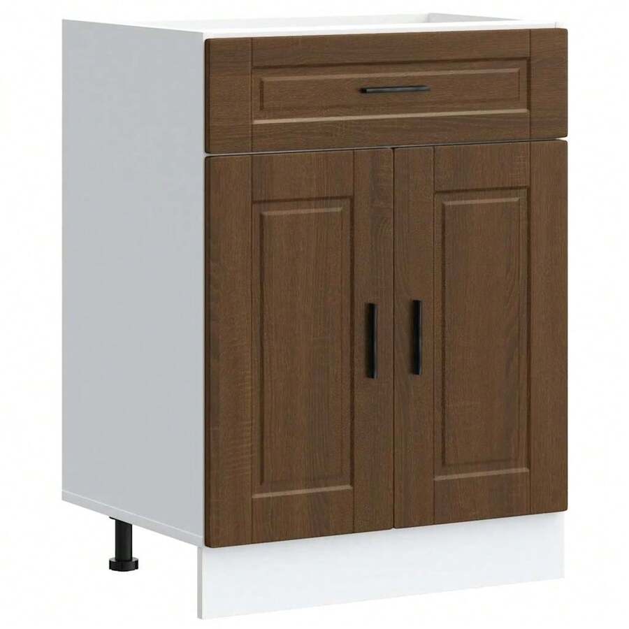 vidaXL Armoire de cuisine Porto chêne marron bois d'ingénierie - Tabac - Voir 1