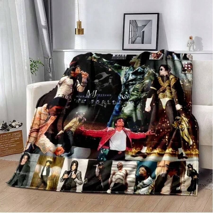 Michael J-Jackson Blanket Super Soft High Quality Blanket For Travel Bedding Couch Hiking Bed Comfortable Blanket Birthday Gift11.Jpg - trắng - Xem 1