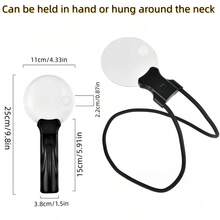 5X Magnifying Glass, 5.12 Inch Large Lens, Hands-Free Wearable Design, Suitable For Elderly With Vision Impairment, Sewing And Repair - Black - View 7