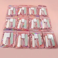 1/10/20 套装(5 件/包)美甲修脚套装,迷你指甲锉和橙木棒套装,双面指甲锉,木质角质层推,指甲清洁工具,指甲棒,适合专业美甲师和家庭美甲护理,美甲护理必备品 | 专业美甲套装 | 美甲护理工具,美甲师 DIY 美甲护理用品 - 粉色 - 查看 2