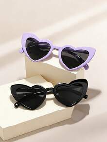 3副女孩派对眼镜，独特的心形设计，贴合舒适，造型优美，非常适合派对拍照和旅行。 - 彩色 - 查看 5
