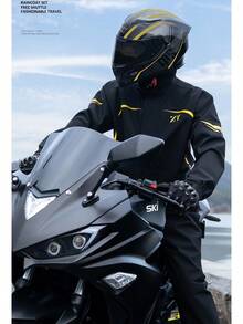 TendenciaImpermeable Motociclista Phosphaino Reflejante Con Capucha Negro/oro XxlCalidad premium - 1 - Ver 3