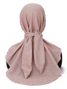 New Arrival Spring/Summer Luxurious Gold Fashionable Women's Convenient Elastic Breathable Shiny Fabric Modest Hijabi Muslim Headscarf + Ties - Multicolor - View 9