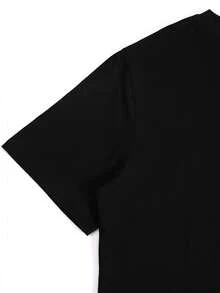 Men'S St. Patrick'S Day Leprechaun Playing Electric Guitar Graphic T-Shirt - Black With Orange Flame & Irish Music Design, Loose Fit Casual Round Neck Tee For Parades, Parties & Casual Attire (S-XXXL) - Cool Shamrock Shirt For Irish-Themed Even - 黑色 - 查看 4