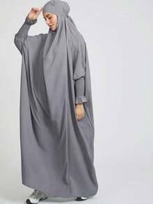 Bộ khăn trùm đầu Khimar thoáng khí và thân thiện với da, phù hợp cho phụ nữ Hồi giáo cầu nguyện và mặc hàng ngày, mọi mùa. - Nhiều màu - Xem 12