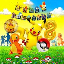 Decoration Set, Cartoon Theme Birthday Party Decorations, Foil Balloons For Birthday Holiday Events, Decoration Set, Indoor & Outdoor Decor, Photo Backdrop Supplies - Multicolor - View 2