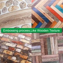1pc Dollhouse Miniature Floor: 3.94 X 3.94 Inches Mini Realistic Wallpaper Tile Sticker Model Furniture Decor - Multicolor - View 9