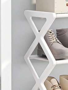 4-Tier Sturdy Shoe Rack Organizer - Holds Up To 8 Pairs, Stackable , Suitable For Entryway, Closet, Garage