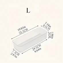 1pc Transparent Drawer Makeup Organizer Box, Stationery Storage, Divided Vanity Desk Skincare Organizer, Fragrance-Free Plastic Cosmetic Storage Box, Multi-Function Drawer Divider, Teacher Gift, Kitchen, Holiday, Graduation, Storage Box - Clear - View 11