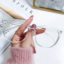 Fashion Transparent Glasses - Oval Square Frame, Blue Light And Radiation Protection, Suitable For Large Faces, Lightweight Plastic Frame, Unisex Digital Screen And Daily Wear, Modern Style Goggles, Exclusive For Office Workers - Clear - View 4