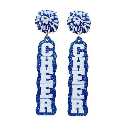 Cheer Earrings Cheerleader Jewelry Cheerleading Flower Ball Megaphone Cheer Sport Earrings Women Sport Lovers Game Day Accessories