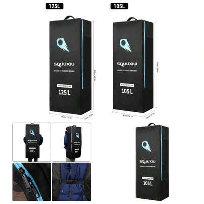 105L/125L Inflatable Paddleboard Bag Durable Board Backpack Bag Large Capacity Stand Board Travel Bag Portable Surfboard Backpack Traveling Surfing Beach Sports