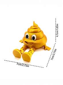 1pc Funny Poop Shaped Movable Joint Ornament, Novelty Toy Decor, Gag Gift