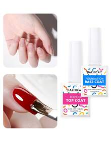 JIAZHICAI 15ml Transparent Base Coat & Top Coat Set, UV/LED Light Curing, Gel Nail Polish, Suitable For DIY Home Manicure Or Gift For Women - Clear - View 2
