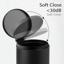 1.2 Gallon Small Black Trash Can, 4.5 Liters Bathroom Garbage Can With Lid, Mini Step Trash Bin, Stainless Steel Wastebasket For Bathroom, Bedroom, Office (Matte Black),MatteBlack - 霧面黑色 - 查看 3