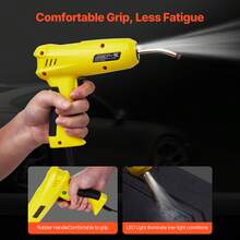 Kit de soldadura de plástico, Pistola de soldadura de plástico de 220W con grapas calientes de 1200PCS y varillas de soldadura de 76PCS, Pistola de soldadura de grapas calientes profesional con luz led, Caja de transporte para kayak, Juguetes - Amarillo - Ver 6