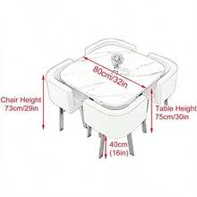 Mesa Comedor con Sillas 4 Mesa Cuadrada Conjunto Mesa y Sillas Comedor Mesa de Cocina Comedor 4 Sillas y Mesa Blue80cm/32in - Azul - Ver 2