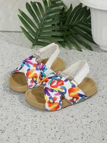 1 Pair Toddler/Baby Open Toe Flat Sandals, Summer - Multicolor - View 1