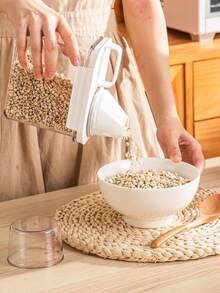 1 Paquete Contenedor de Almacenamiento de Alimentos Hermético con Tapa, a Prueba de Insectos, a Prueba de Humedad, a Prueba de Fugas, Bote de Cocina Portátil para Arroz, Harina, Nueces, Cereales, Organizador de Despensa Doméstica, Accesorio de Cocina Imprescindible - transparente - Ver 6