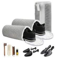 WEWI 2 Bolsa de Lavandería para ZapatosBolsa de Lavado de Zapatos para Lavadora Bolsa de Lavado Bolsa para Zapatos Limpieza integral de 360° Con 4 Horma para Zapatos Ajustable y Kit de Limpieza para Tenis - gris - Ver 1