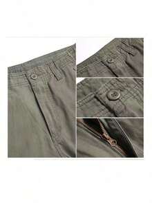 Pantalón de exterior informal y versátil Corte relajado, múltiples bolsillos - Verde militar - Ver 8