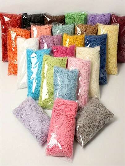 1 paquete de 20-500g de relleno de papel crepé de colores, adecuado para rellenar cajas de regalo DIY, embalaje, bodas, confeti de pulpa de papel de rafia de varios colores para cajas de regalo, regalo del Día de San Valentín, regalo de Pascua, decoración de fiesta de cumpleaños