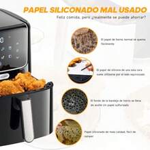 mhjPapel para Freidora de Aire 100 Piezas Papel Encerado para Freidora de Aire 6.3in Forro de Papel para Air Fryer de Grado Alimenticio Sartén Horno Microondas y MásSleeping Bags - como en la foto - Ver 3