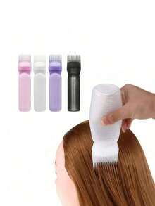 3/2/1 Salon Hair Oil Applicator Bottles, Professional Hair Care, Hair Root Applicator Bottle, Hair Dye Applicator Bottle - Hair Treatment Applicator Bottle And Scalp Massage Comb, Scalp Cleaner And Head Massager, Relieve Stress, Promote Hair Growth, Unisex Shower Brush - Make Your Shampoo Day Easier And Quicker, Suitable For Home Salon Hairstyles - White - View 2