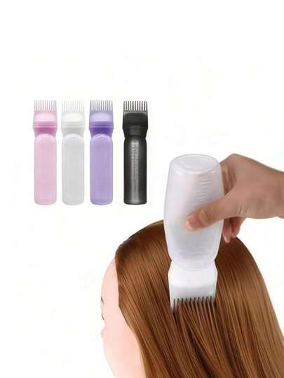 3/2/1 Salong Hårolja Applikatorflaskor, Professionell Hårvård, Hårrot Applikatorflaska, Hårfärg Applikatorflaska - Hårbehandling Applikatorflaska Och Hårbotten Massagekam, Hårbotten Rengöring Och Huvudmassageapparat, Lindra Stress, Främja Hårväxt, Unisex Duschborste - Gör Din Schamponeringsdag Enklare Och Snabbare, Lämplig För Hemsalongfrisyrer