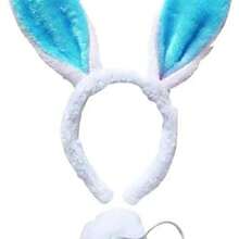 1pc Easter Animal Costume Set | Bunny Ears Headband, Bow Tie & Tail For Photo Props | Kids Dress-Up, Party Decor & Photo Studio Supplies - Perfect Gift For Birthday, Easter, Valentine's Day - Multicolor - View 14