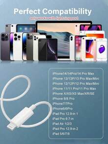 FCV 1Pack Compatible With Apple EarPods Headphones With Lightning Connector, MFi Certified Wired Ear Buds For IPhone With Built-In Remote To Control Music, Phone Calls, And Volume Compatible With IPhone 14/13/12/11/XR/XS/X/8/7/SE/Pro/Pro Max - trắng - Xem 9