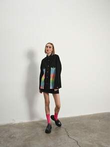 Mesh Printed Shirt-MADE IN TURKEY - Black - View 3