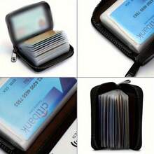 20卡位拉链PU皮卡包，男士理想礼物，适合旅行和日常使用，是送礼、生日、情人节的绝佳选择。