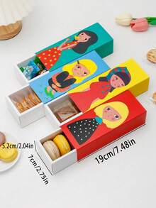 10pcs Mini Pastry Boxes, Baking Food Packaging Boxes, Suitable For Cookies, Candies, Macarons, Mooncakes, Wedding, Holiday, Party Snack Packaging Paper Boxes - Paper - View 2