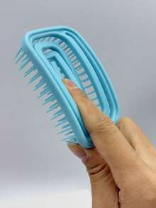 1pc Small Blue Hollow Portable Styling Comb