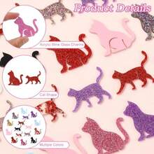 QY- 32 Pcs 16 Styles Lovely Cat Shaped Wine Glass Charms Creative Pet Animals Shaped Drink Tag Goblet Marker For Party Wedding Birthday Home Ceremony Decoration -9608 - 如圖 - 查看 3