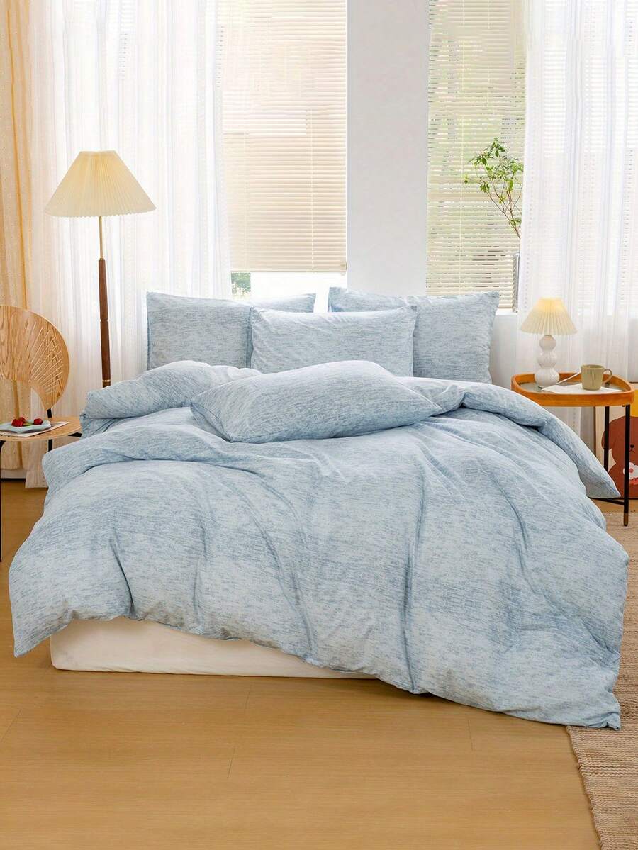 Bộ ga trải giường 3 món, thoáng khí, siêu mềm, chống xù lông, thân thiện với da, mềm mại, chống xù lông, đồ dệt gia dụng, trang trí phòng ngủ, bao gồm 1 vỏ chăn và 2 vỏ gối (không bao gồm chăn bông), trang trí nhà cửa phòng ngủ thời trang, phù hợp với giường đơn/đôi/nữ hoàng/vua, có thể giặt máy, nhiều màu sắc để lựa chọn, quà tặng lãng mạn ngày Valentine, vỏ chăn họa tiết dệt. - Nhiều màu - Xem 1