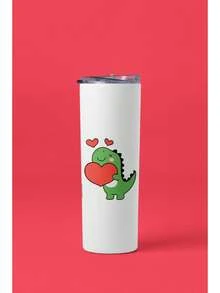 TendenciaTermo Skinny 20 Oz.dinosaurio San ValentinCalidad premium - Blanco - Ver 4