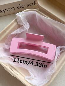 6个/1个 4.33英寸/11厘米 粉色心形芙蓉花发夹，轻巧塑料发饰，适合日常、休闲、派对、海滩、马尾辫、发髻、洗脸/洗头、化妆、搭配服装，优雅女士爪夹发夹 - 彩色 - 查看 2