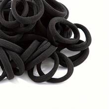 30pc Versatile, High-Elasticity, Durable Hair Ties; Seamless Elastic Bands That Won't Constrict Your Head; Durable And Won't Damage Your Hair. - màu đen - Xem 5